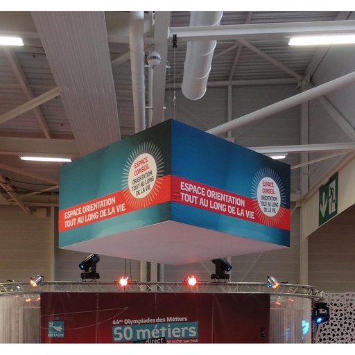 Enseigne tour d'appel suspendu 3000 x 1000 x ht 1500 m/m impression R° (copie)